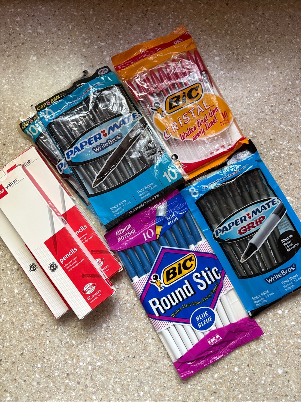 Great Deal Office Supplies! 5 packages of ball point pens & 3 boxes of pencils